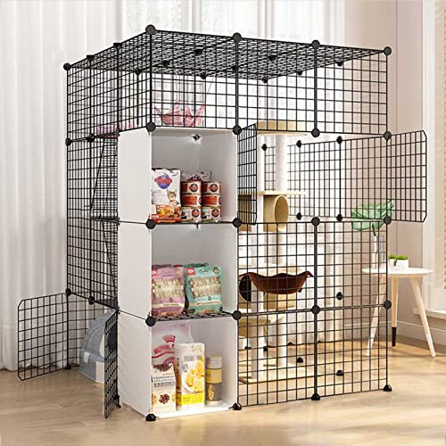 Großer Katzenkäfig – Katzenkäfige für den Innenbereich, großer Katzenkäfig, Zwinger, Katzenlaufstall, abnehmbarer Metalldraht, Innen-DIY-Zwingerkiste – großer Übungsort, ideal für 1–4 Katzen (Größe: Großer Katzenkäfig – Katzenkäfige für den Innenbereich, großer Katzenkäfig, Zwinger, Katzenlaufstall, abnehmbarer Metalldraht, Innen-DIY-Zwingerkiste – großer Übungsort, ideal für 1–4 Katzen (Größe: von ZURBAQD