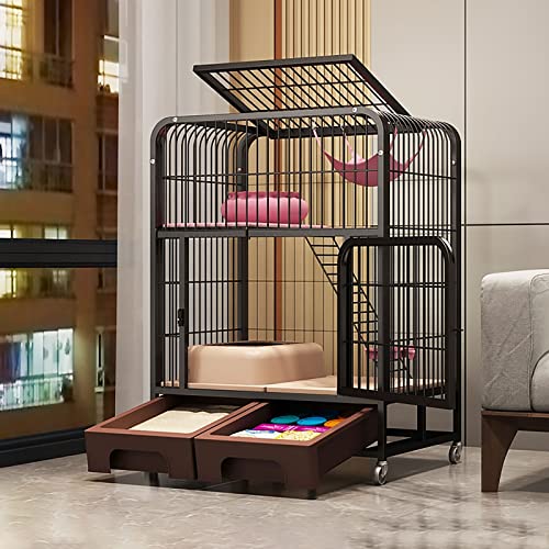 Großer Katzenkäfig für den Innenbereich, DIY-Katzenlaufstall, Metalldraht, für den Innenbereich, Katzenhütten, Haustierkiste, großer Übungsort, ideal für 1–3 Katzen (Farbe: Schwarz-78 x 55 x 108 cm) Großer Katzenkäfig für den Innenbereich, DIY-Katzenlaufstall, Metalldraht, für den Innenbereich, Katzenhütten, Haustierkiste, großer Übungsort, ideal für 1–3 Katzen (Farbe: Schwarz-78 x 55 x 108 cm) von ZURBAQD