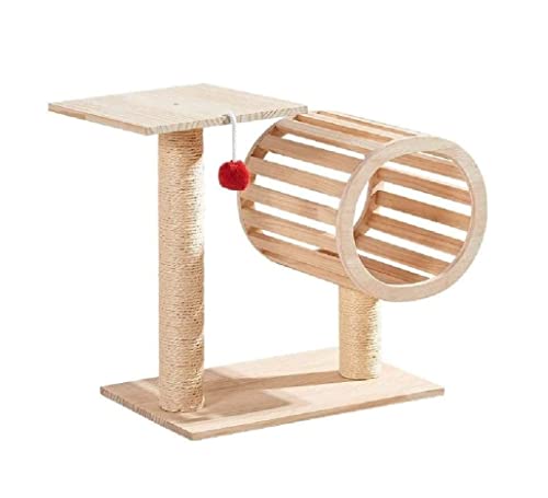 Katzenbaum aus massivem Holz, Katzenklettergerüst, Sisal, Katzenstreu, Katzenhaus, Katzenbaum, Katzenkratzer, Katzenkratzbaum, Katzenspielzeug, Katzenturm Warm as Ever von ZURBAQD