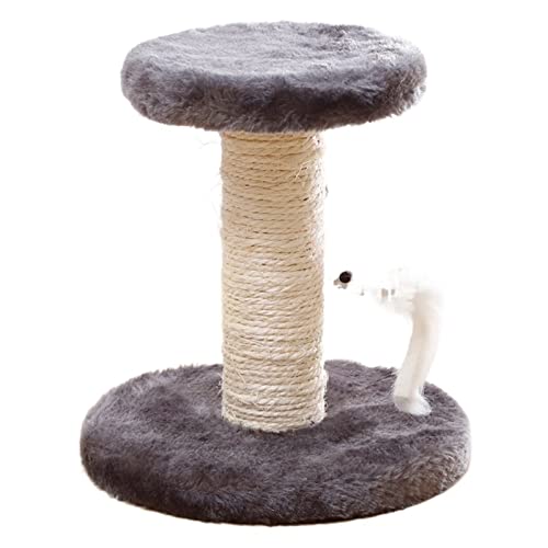 Kratzbaumhäuser Katzenkratzer Klettergerüst Kratzbaum Beständiger Sisal-Katzenbaum mit Spielzeug Fischkätzchen Vergnügungspark für Haustiere Mobiles Zubehör (Größe: Rosa) (Cinza) Warm as Ever von ZURBAQD