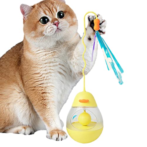 Interaktives Katzen-Tumbler-Spielzeug,Cat Stick Tumbler gegen Langeweile Spielzeug - Interaktives Hunde- und Katzenspielzeug, Leckerli-Spender-Spielzeug, Pets Slow Feeder Cat Food Ball Xuanshengjia von ZUREGO