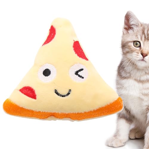 ZUREGO Katzen-Pizza-Party-Plüsch-Spielzeug | kreatives Katzenspielzeug für Indoor-Katzen, Katzenminze, lustiges Indoor-Katzenspielzeug, interaktives Katzenspielzeug für Haustiere, Trainieren, aktive von ZUREGO