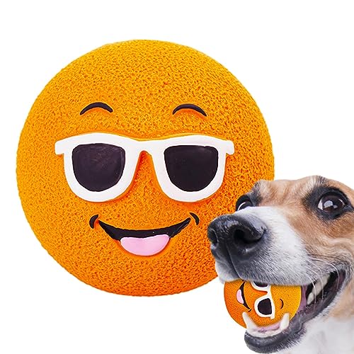 ZUREGO Quietschball Hundespielzeug | Sportbälle Interaktives Spielzeug mit lustigem Gesicht | Sportbälle Holen interaktives Spielzeug, quietschende Spielzeugbälle, quietschender von ZUREGO