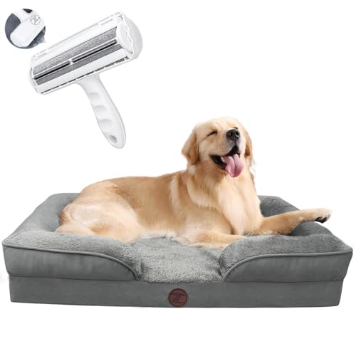 ZURMATRADE Orthopädisches Hundebett Ergonomisches Hundesofa-107x82cm Hundebett Set Memory Foam waschbar rutschfest Hundebetten grau Hundekorb Hundecouch mit Rand wiederverwendbarer Tierhaarentferner ZURMATRADE Orthopädisches Hundebett Ergonomisches Hundesofa-107x82cm Hundebett Set Memory Foam waschbar rutschfest Hundebetten grau Hundekorb Hundecouch mit Rand wiederverwendbarer Tierhaarentferner von ZURMATRADE