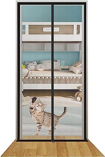 Fliegengitter Mit Reißverschluss, 80 X 200 Cm, Katzen-Fliegengitter, Gerades Reißverschlussnetz, Kunststoff-Vorhang, Tür, Verstärkte Haustier-Fliegengitter-Tür, Verhindert Haustiere(B,80x200cm) von ZUYINBULUO