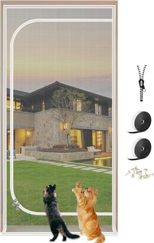ZUYINBULUO Katzengitter Für Tür, Verhindern Sie Das Auslaufen Von Katzen, Isolationstür-Bildschirm Für Die Einführung Neuer Katzen, Katzentürnetz Für Den Sommer(85x210cm) von ZUYINBULUO