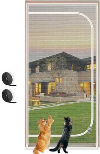 ZUYINBULUO Verstärkte Katzen-Fliegengittertür, Robuste, Haustiersichere Fliegengittertür Mit Reißverschluss, Verhindert, DASS Hunde Und Katzen Aus Dem Haus Laufen(80x200cm) von ZUYINBULUO
