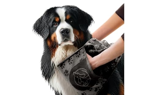 ZWOLTEX - Hundehandtuch Best Friend, Hunde Handtuch Größe 30x80 cm, Handtuch Hund 400g, Dog Towel 100% Baumwolle, mit Taschen, Durch die Waschbarkeit 90°C - Graphit Pfoten ZWOLTEX - Hundehandtuch Best Friend, Hunde Handtuch Größe 30x80 cm, Handtuch Hund 400g, Dog Towel 100% Baumwolle, mit Taschen, Durch die Waschbarkeit 90°C - Graphit Pfoten von ZWOLTEX