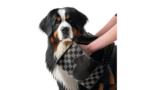 ZWOLTEX - Hundehandtuch Good Dog, Hunde Handtuch Größe 30x80 cm, Handtuch Hund 400g, Dog Towel 100% Baumwolle, mit Taschen, Durch die Waschbarkeit 90°C - Graphit Schachbrett ZWOLTEX - Hundehandtuch Good Dog, Hunde Handtuch Größe 30x80 cm, Handtuch Hund 400g, Dog Towel 100% Baumwolle, mit Taschen, Durch die Waschbarkeit 90°C - Graphit Schachbrett von ZWOLTEX