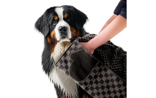 ZWOLTEX - Hundehandtuch Good Dog, Hunde Handtuch Größe 50x100 cm, Handtuch Hund 400g, Dog Towel 100% Baumwolle, mit Taschen, Durch die Waschbarkeit 90°C - Graphit Schachbrett ZWOLTEX - Hundehandtuch Good Dog, Hunde Handtuch Größe 50x100 cm, Handtuch Hund 400g, Dog Towel 100% Baumwolle, mit Taschen, Durch die Waschbarkeit 90°C - Graphit Schachbrett von ZWOLTEX