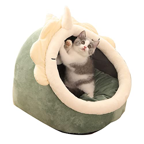 Für Zelt, Bett, Haus für kleine bis große Katzen, weich mit rutschfester Unterseite, maschinenwaschbar, abnehmbares Kissen für den Innenbereich, Katzenhöhle von ZWTPGKRD
