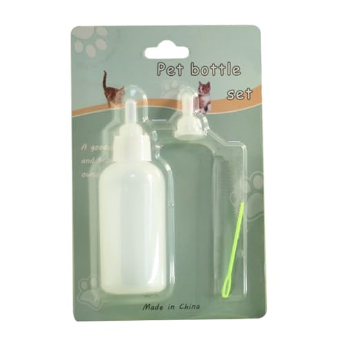 Stillflaschen-Set für Haustiere, 4-teiliges Set, Silikon-Reinigungsbürste, 57 ml, für Milch-Futterflaschen für Neugeborene, Welpen, Kätzchen Stillflaschen-Set für Haustiere, 4-teiliges Set, Silikon-Reinigungsbürste, 57 ml, für Milch-Futterflaschen für Neugeborene, Welpen, Kätzchen von ZWTPGKRD