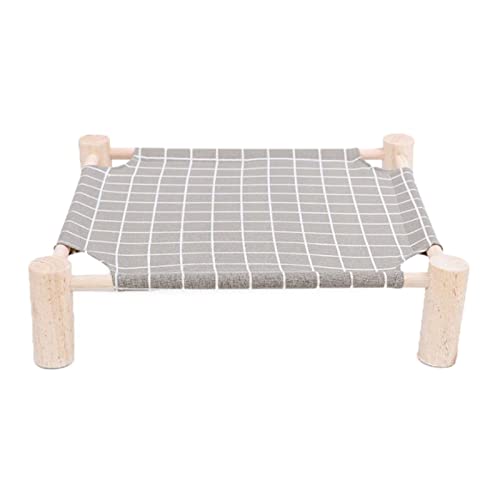 ZWTPGKRD Weiche, erhöhte Hängematte für Bett, mit stabilem Holzständer, abnehmbar, waschbar, kühles Haustier für Katzen, kleine Haustiere, mit Ständer, erhöhte Betten für Indoor-Katzen von ZWTPGKRD