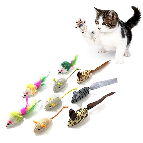 9 Stück Katzenminze-Katzenspielzeug zum Spielen, Kauen und Zähneputzen, Plüsch katzenspielzeug, interaktives Spielzeug mit raschelnder Maus von ZWZNBL
