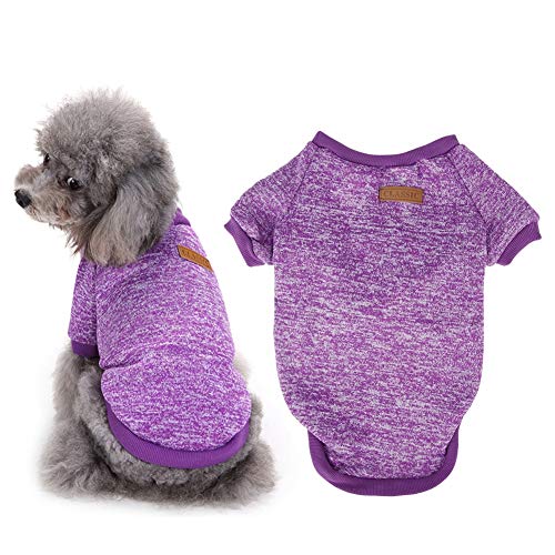 Hundepullover, Hundekleidung, gestrickt, für Haustiere, Katzen, Pullover, warmes Hunde-Sweatshirt, klassischer Strickpullover für Hunde, weich, dick, warm, für Welpen, Hunde-Shirt von ZWZRFMZHML
