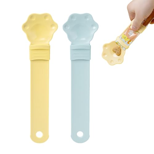 ZXCVB Cat Strip Feeder, Pet Feeder Cat Strip Squeeze Spoon, Cat Snack Spoon for Lickable Wet Cat Pet Liquid - 2PACK (A) von ZXCVB