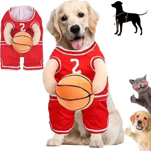 Hunde-Basketball-Kostüm mit Ball, Basketballspieler-Kostüm, Basketball-Hunde-Kostüm, Hunde-Basketball-Kostüm, Basketball-Trikot mit Ball-Kostüm, Halloween-Kostüm für kleine und mittelgroße Hunde Hunde-Basketball-Kostüm mit Ball, Basketballspieler-Kostüm, Basketball-Hunde-Kostüm, Hunde-Basketball-Kostüm, Basketball-Trikot mit Ball-Kostüm, Halloween-Kostüm für kleine und mittelgroße Hunde von ZXCVWWE