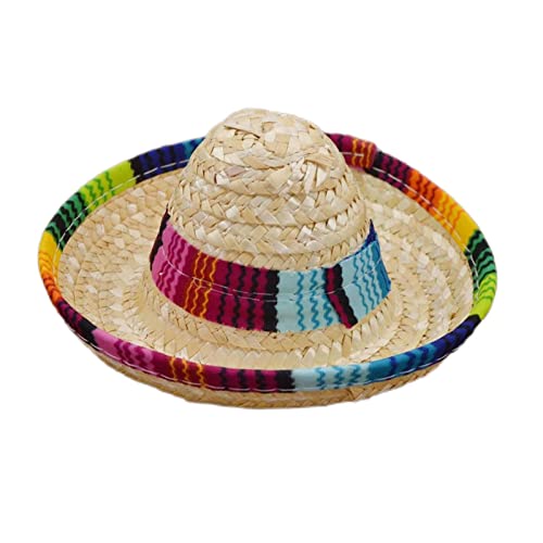 Hundekostüm Sombrero Haustier-Strohhut Haustier Ornamente Stroh Stroh Mexikanischer Sombrero Bunt Haustier Hut Hund V8j8 von ZXCVWWE