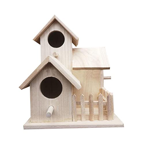 Vogelhaus aus Holz, Zuchtkäfig Box Fütterung Garten Zaun Hinterhof Balkon Dekor Nest Simulation M1z0 Vogel Anhänger von ZXCVWWE