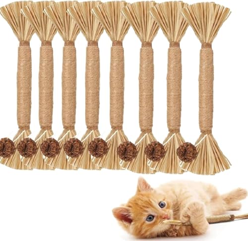 ZXCVWWE Nunapets Katzenkauspielzeug, 1/8 Stück, Nuna Pets Cat Chew Stick, Nunapets Natural Stick Cat Chew Toy, Nunapets Natural Silvervine Stick Cat Chew Toy, Silvervine Sticks for Cats Teeth Cleaning von ZXCVWWE