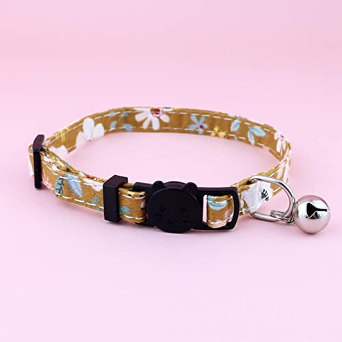 1 Stück Haustier-Halsband mit Glocke Bowknot Blumen-Katzenhalsband Verstellbares Katzenhalsband für kleine Hunde Aufdruck-Halskette Nur für Haustierbedarf von ZXDC