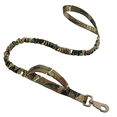 1 Stück Militärisches Taktisches Hundehalsband Haustier-Bungee-Leine Strapazierfähiges Nylon Haustier-Trainingshalsbänder Bleiseil Mit Griff Große Hunde-Camouflage-Leine,XL von ZXDC