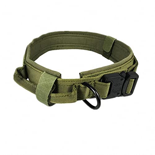 1 Stück Taktisches Hundehalsband Verstellbare Militärische Haustierhalsbänder Spezieller Steuergriff Schnellverschluss Für Mittelgroße Hunde-Grün,XL 51-61cm von ZXDC