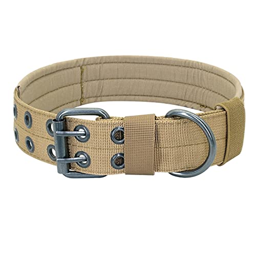 1 Stück Weiches Nylon-Hundehalsband Militärische Hundehalsbänder Für Outdoor-Walking-Training Hundehalsband Langlebig Für Mittelgroße Hunde-GELB,XL von ZXDC