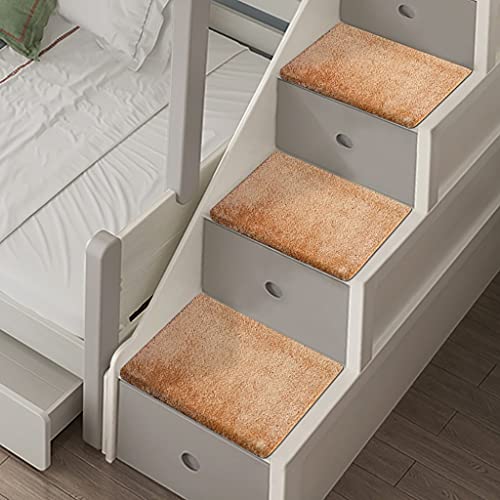 ZXFDM Low Loft Twin-Bett-Treppenstufen-Teppich, rutschfest, Indoor-Etagenbett-Teppiche, Stufenabdeckung, Wiederverwendbare Treppenmatten für Haustiere mit Selbstklebender Rückseite, Khaki (Pack : von ZXFDM