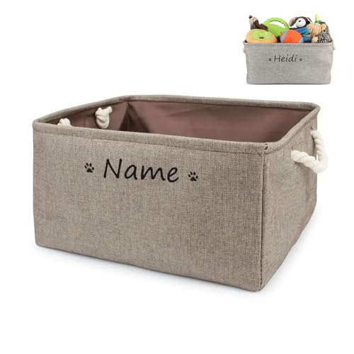 ZXH Aufbewahrungskorb für Hundespielzeug, personalisierbarer Name, Haustierspielzeug, Aufbewahrungskorb für Katze, Hund, faltbare Box, Druck-Aufbewahrungskörbe für Kleidung, Haustierzubehör, von ZXH