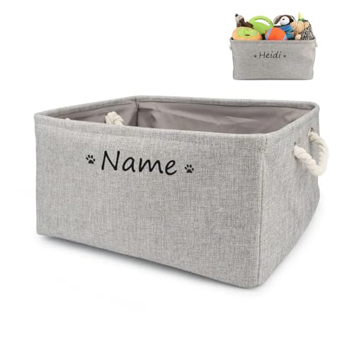 ZXH Aufbewahrungskorb für Hundespielzeug, personalisierbarer Name, Haustierspielzeug, Aufbewahrungskorb für Katze, Hund, faltbare Box, Druck-Aufbewahrungskörbe für Kleidung, Haustierzubehör, von ZXH