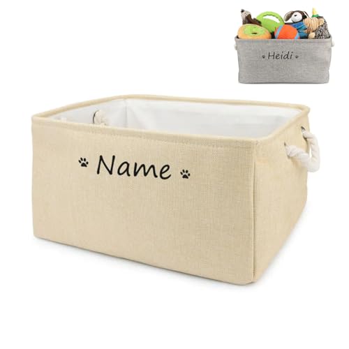 ZXH Aufbewahrungskorb für Hundespielzeug, personalisierbarer Name, Haustierspielzeug, Aufbewahrungskorb für Katze, Hund, faltbare Box, Druck-Aufbewahrungskörbe für Kleidung, Haustierzubehör, von ZXH