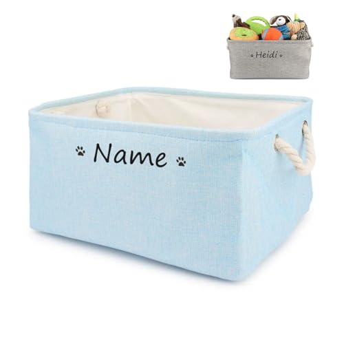 ZXH Aufbewahrungskorb für Hundespielzeug, personalisierbarer Name, Haustierspielzeug, Katze, Hund, faltbare Box, Druck-Aufbewahrungskörbe für Kleidung, Haustierzubehör, personalisierte Hundegeschenke von ZXH