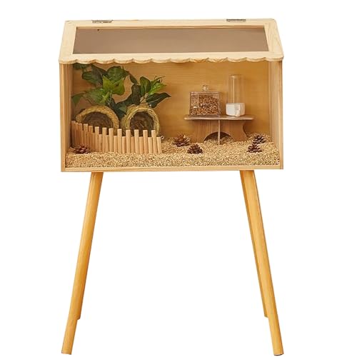 Hamsterkäfig aus Holz, Kaufester Hühnerkäfig aus Rutin mit Transparentem Acrylfenster, Hamsterhaus und Lebensraum für Rennmäuse, Chinchillas(Small) von ZXTRYBHD