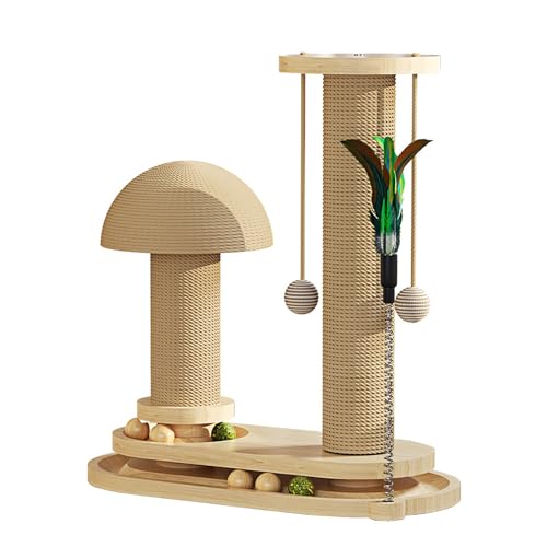 ZXTRYBHD Katzenkletterturm mit Holzkugelbahn und Katzenkratzbaum – Katzenbaum, Kratzbaum für Katzen für Gelangweilte Hauskatzen und Kätzchen zum Spielen (Size : B) von ZXTRYBHD