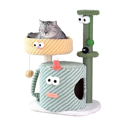 ZXTRYBHD Kratzbaum, Kleiner Katzen Wand Klettern und mit Sisal überzogenem Kratzbrett, Katzenkratzbaum mit Hängematte, für Hauskatzen (Size : B) von ZXTRYBHD
