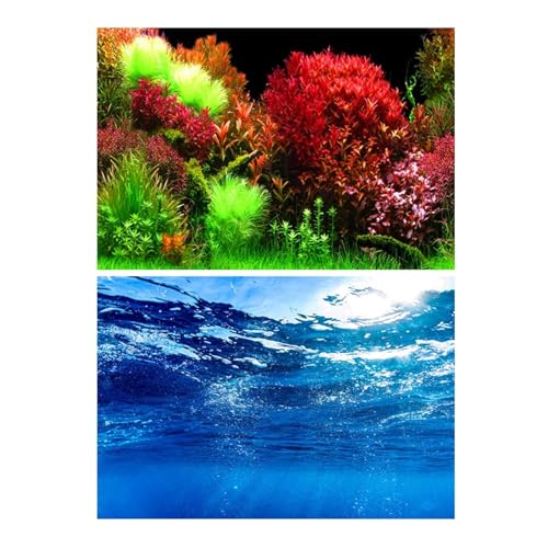 ZYAGH Aquarium Hintergrund Aquarium Dekoration Hintergrund Malerei Fisch Tank Landschaft Ozean Marine Pflanzen Fur Aquarium(Color2,30x50cm) von ZYAGH