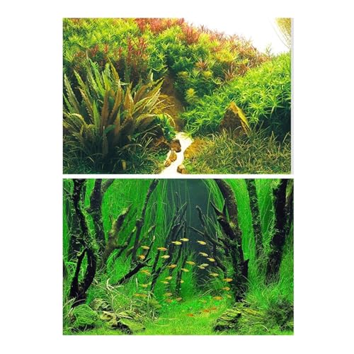 ZYAGH Aquarium Hintergrund Aquarium Dekoration Hintergrund Malerei Fisch Tank Landschaft Ozean Marine Pflanzen Fur Aquarium(Color8,50x80cm) von ZYAGH