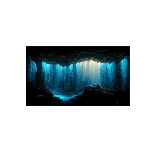 ZYAGH Aquarium Hintergrund Aquarium-Hintergrundaufkleber, Unterwasserhöhlen-Steintapete, Aquarium-Hintergrunddekorationen, PVC-Landschaftsplakat Fur Aquarium(40x80cm) von ZYAGH