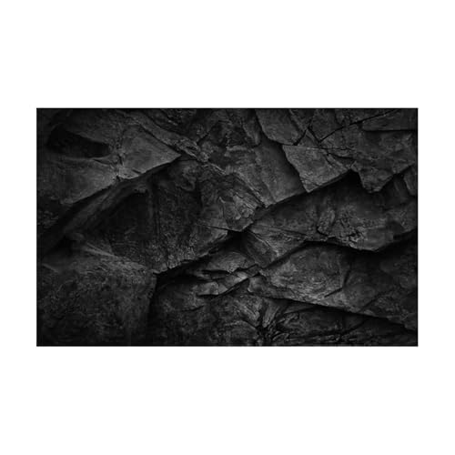 ZYAGH Aquarium Hintergrund Aquarium-Hintergrundaufkleber, schwarzer Stein, Fischtank-Dekoration, Selbstklebende Tapete, 3D-Hintergrund Fur Aquarium(40x80cm) von ZYAGH