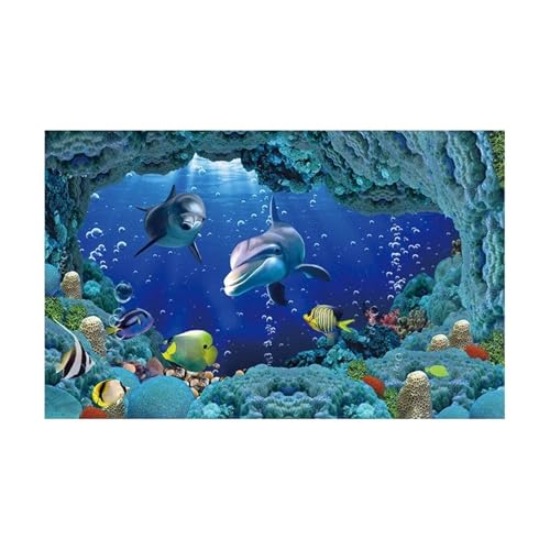 ZYAGH Aquarium Hintergrund Fisch Tank Hintergrund Aufkleber Unterwasser Landschaft Tapete Aquarium Dekorationen PVC Fur Aquarium(BLUE5,30x61cm) von ZYAGH