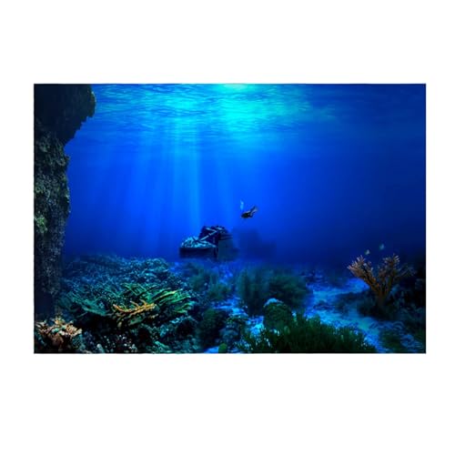 ZYAGH Aquarium Hintergrund Klebeposter Seaworld Hintergrundposter for Aquariumfischdekoration Fur Aquarium(76x46cm) von ZYAGH