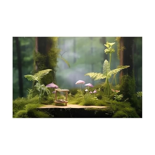 ZYAGH Aquarium Hintergrund Wald Aufkleber Aquarium Hintergrund PVC Klebstoff Fisch Tank 3D Fur Aquarium(Green1,50x80cm) von ZYAGH