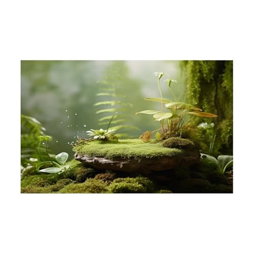 ZYAGH Aquarium Hintergrund Wald Aufkleber Aquarium Hintergrund PVC Klebstoff Fisch Tank 3D Fur Aquarium(Green2,54x122cm) von ZYAGH