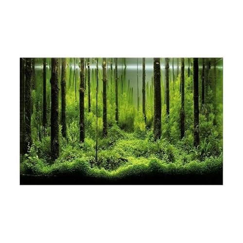 ZYAGH Aquarium Hintergrund Wald Aufkleber Aquarium Hintergrund Poster Dekoration Fisch Tank Wand Lanscaping Regenwald Terrarium Fur Aquarium(GREEN1,50x100cm) von ZYAGH