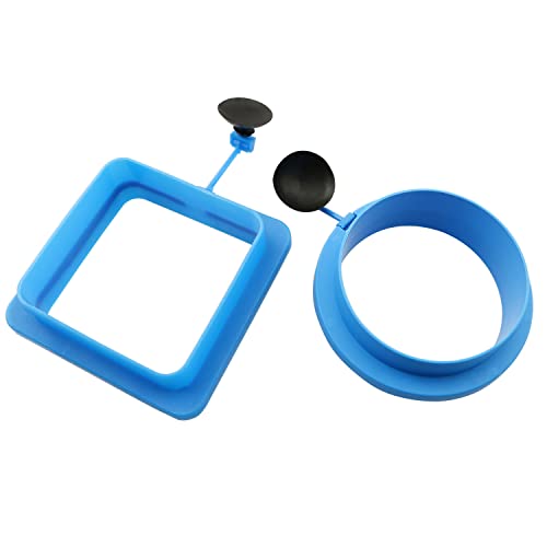 ZYAMY Fisch-Futterring für Aquarien, schwimmend, mit Saugnapf, quadratisch und rund, 2 Stück von ZYAMY