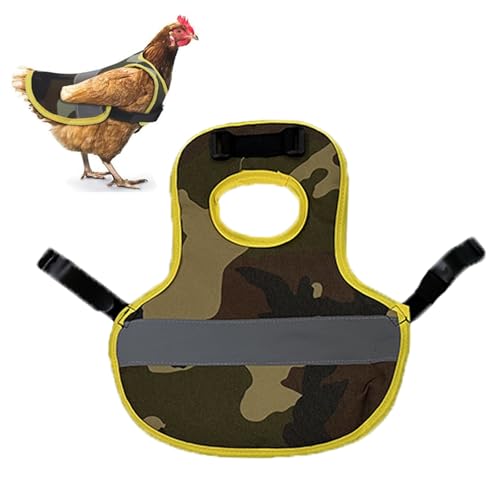 ZYEKIU 1 Pcs Warnweste Hund Hühner Geschirr Henne Hennen pet Reflective Vest Henne Reflektierende Weste Warnweste für Hühnersattel Hen Kostüm Hühnerstall Zubehör Sattel Warnwestes (Camouflage) von ZYEKIU