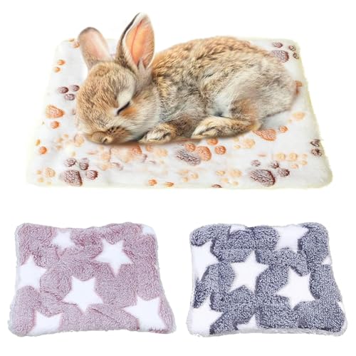 ZYEKIU 3 Stück Kleintier Plüschbett, Meerschweinchen Bett Weich und Bequem, Kaninchen Bett Plüsch, Hamster Bett Wärme, Meerschweinchen Zubehoer für Meerschweinchen, Kaninchen, Hamster (Typ A) von ZYEKIU
