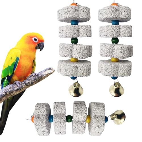 3 Stück Vogel Kauspielzeug, Vogelschnabel Schleifstein mit Glocke Vogelkäfig Zubehör für Kakadu Wellensittich Sittich Nymphensittich Lovebird 3 Stück Vogel Kauspielzeug, Vogelschnabel Schleifstein mit Glocke Vogelkäfig Zubehör für Kakadu Wellensittich Sittich Nymphensittich Lovebird von ZYETGH