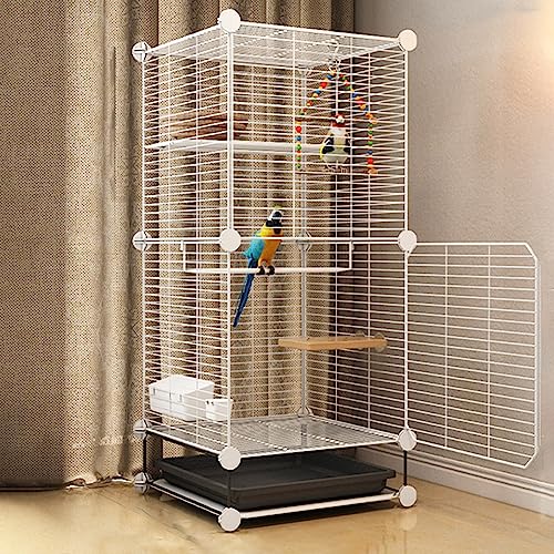 Vogelkäfig – Nymphensittichkäfig, Vogelkäfig für Sittiche mit Schwenkrollen und Tablett, leicht zu reinigender Sittich, Papagei, Lovebirds, Tauben, Nymphensittiche (Größe: 5 Stück - 37 x 37 x 90 cm) Vogelkäfig – Nymphensittichkäfig, Vogelkäfig für Sittiche mit Schwenkrollen und Tablett, leicht zu reinigender Sittich, Papagei, Lovebirds, Tauben, Nymphensittiche (Größe: 5 Stück - 37 x 37 x 90 cm) von ZYFBD